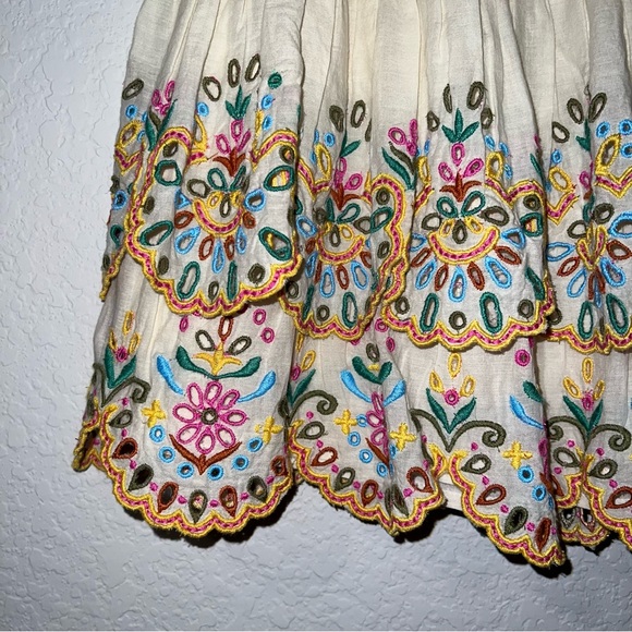 Anthropologie Love The Label Mini Embroidered Skirt - Picture 3 of 6